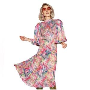 CeliaB Multicolor Swirl Midi Dress